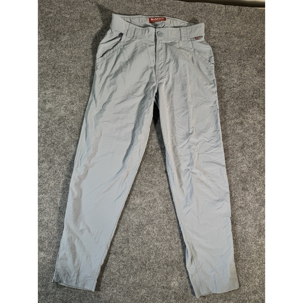 Simms Fishing Pants Mens Small Gray Lightweight Outdoor Hiking Angler